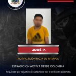 Ciudadano capturado con notificación roja de Interpol, por el delito de asesinato en Colombia