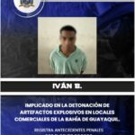 Policía capturó a un ciudadano implicado en la detonación de artefactos explosivos en Guayaquil