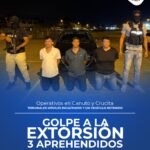 Tres sujetos aprehendidos por el delito de extorsión