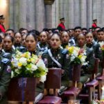 Aspirantes a Oficiales de la Octagésima Sexta Promoción reciben bendición en la Basílica del Voto Nacional