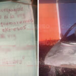 Queman vehículos y dejan panfletos con amenazas en patio de carros