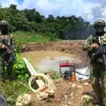 Destruyen maquinaria utilizada en minería ilegal en el sector Sardinas de Tena