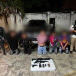 Cinco aprehendidos y armas incautadas en operativo en Yaguachi