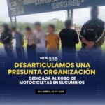 Desarticulamos una presunta organización dedicada al robo de motocicletas en Sucumbíos