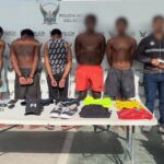 Cinco aprehendidos presuntos integrantes del GDO “Las Águilas”, por su presunta participación en hechos de extorsión a locales comerciales en Esmeraldas